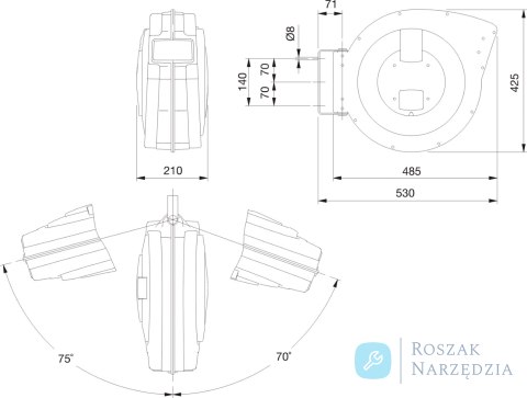 Przedłużacz pneumatyczny zwijany 13mm 15+1m 15 bar 1/2 in BAHCO