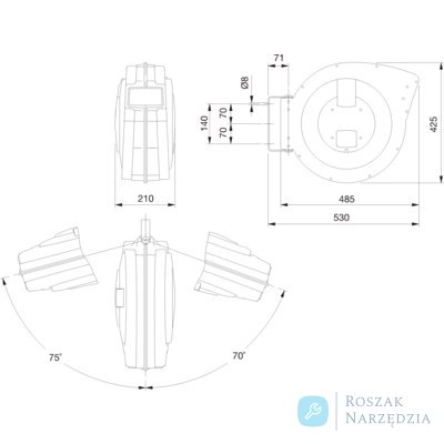 Przedłużacz pneumatyczny zwijany 13mm 15+1m 15 bar 1/2 in BAHCO