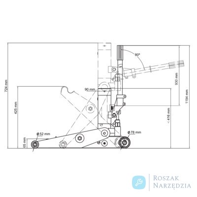 Podnośnik nożycowy 4T-5T do pojazdów rolniczych i przemysłowych BAHCO