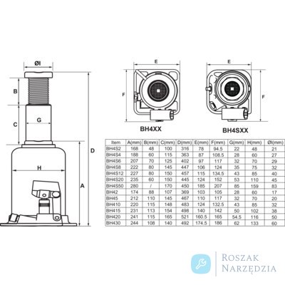 Podnośnik butelkowy 5000 kg BAHCO