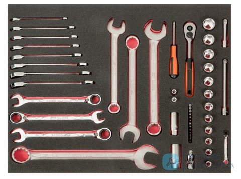 Zestaw nasadek 1/4" i 1/2" w wkładce z pianki Fit&Go - 50 szt. BAHCO