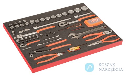 Zestaw nasadek 1/4" i 1/2" z wkładką z pianki Fit&Go 3/3 z oznaczeniami laserowymi - 91 szt BAHCO