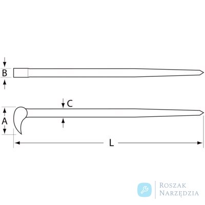 Łom z profilowaną głowicą 503 mm BAHCO