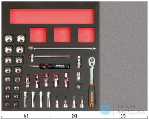 Wkład narzędziowy 3/8'' - 36 elementów BAHCO Wkład narzędziowy 3/8'' - 36 elementów BAHCO