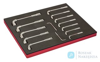 Zestaw kluczy nasadowych wygiętych z podwójną główką w wkładce z pianki Fit&Go - 14 szt (8-24 mm) BAHCO
