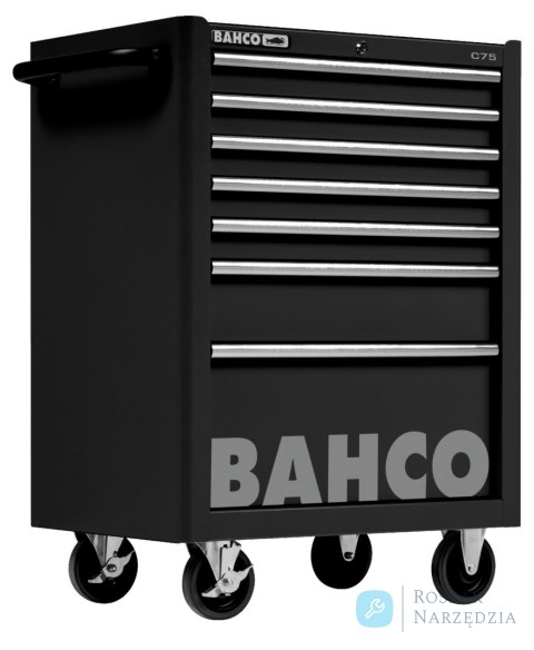 Wózek narzędziowy C75, 7 szuflad, 956x501x763 mm, 1475K7BLACK (czarny) BAHCO