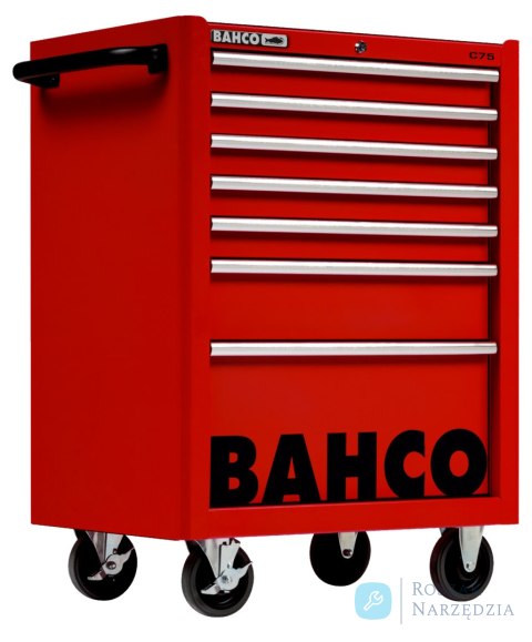 Wózek narzędziowy C75, 7 szuflad, 956x501x763 mm, 1475K7RED (czerwony) BAHCO