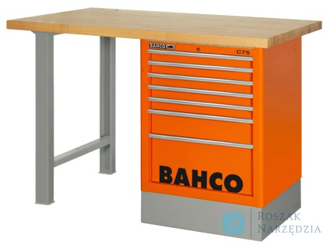 Stół warsztatowy 6 szuflad z blatem drewnianym 1800x750x1030 mm (czerwony) BAHCO