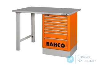 Stół warsztatowy 7 szuflad z blatem stalowym 1500x750x1030 mm (czerwony) BAHCO