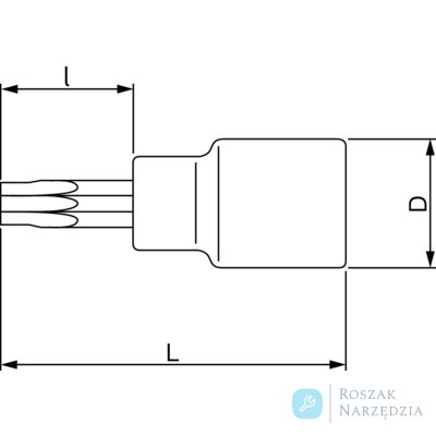 Nasadka trzpieniowa 1/4"do śrub TORX T9 do pracy na wysokościach BAHCO