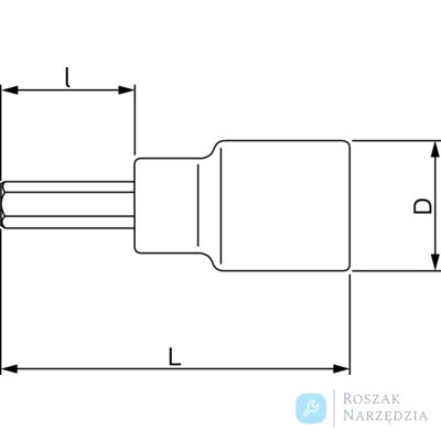 Nasadka trzpieniowa 1/4" imbusowa 4 mm do pracy na wysokościach BAHCO