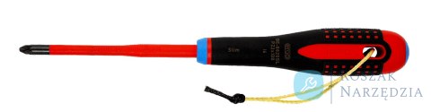 Wkrętak izolowany ERGO™Slim  VDE  Pozidriv PZ2 100 mm z pierścieniem z kevlaru BAHCO