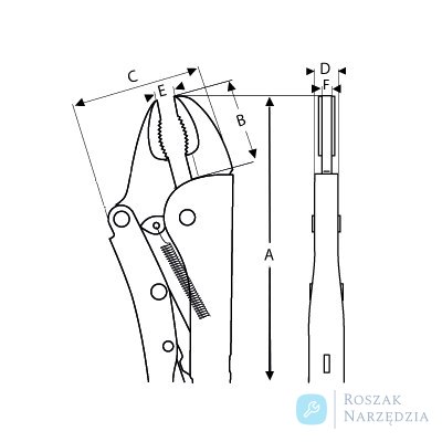 Szczypce zaciskowe zakrzywione 140 mm BAHCO