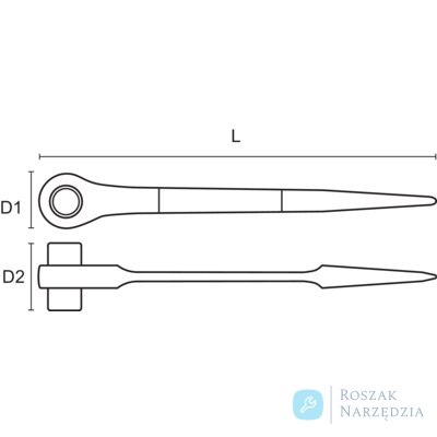 Klucz grzechotkowy 15-17 mm do rusztowań do pracy na wysokościach BAHCO