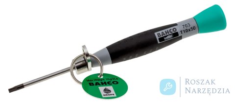Wkrętak płaski T9 x 50 mm z pierścieniem ze stali nierdzewnej BAHCO