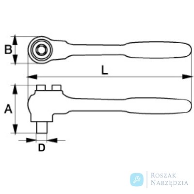 Grzechotka izolowana 1/2" 28 zębów 270mm BAHCO