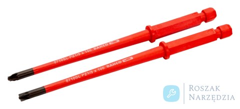 Grot wymienny izolowany SLIM kombinowany do śrub 5.0/PZ1 x 100 mm do wkrętaka 808060, 2 szt. BAHCO Grot wymienny izolowany SLIM kombinowany do śrub 5.0/PZ1 x 100 mm do wkrętaka 808060, 2 szt. BAHCO
