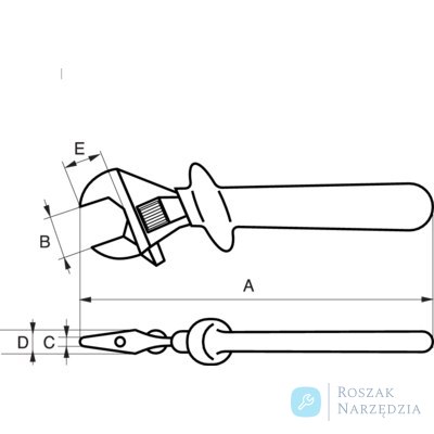 Klucz nastawny izolowany 12", max. otwarcie 34 mm 8073V BAHCO