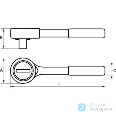 Grzechotka nieiskrząca CU-BE 1/2" 245 mm BAHCO