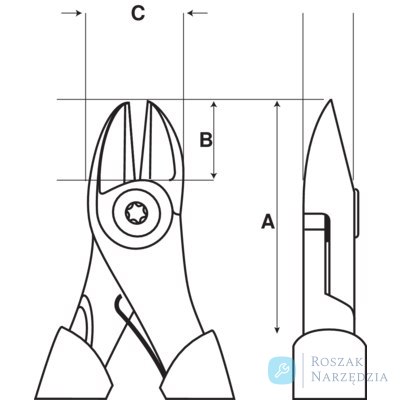 Szczypce tnące poprzeczne CU-BE 180 mm BAHCO
