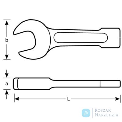 Klucz płaski otwarty do pobijania 120 mm, nieiskrzący AL-BR BAHCO
