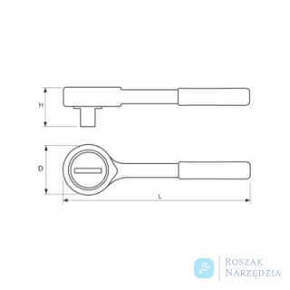 Grzechotka ze stali nierdzewnej 3/4" 320 mm BAHCO