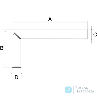 Kątownik ciesielski prosty 1000 mm BAHCO