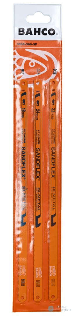 Brzeszczot bimetaliczny Sandflex 300 mm progresywne uzębienie 18-28 Z/Cal, 5 szt. BAHCO