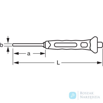 Punktak cylindryczny równoległy 10 mm z dwukomponentowym uchwytem 180 mm BAHCO