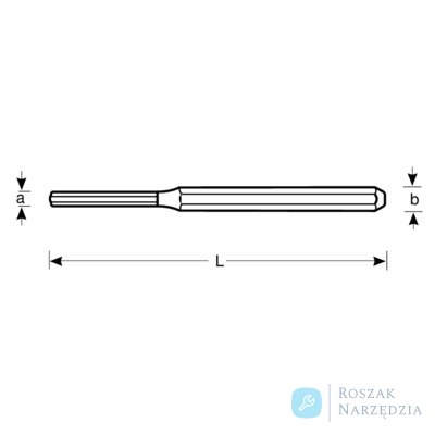 Przebijak sześciokątny chromowany 4mm L:150mm BAHCO