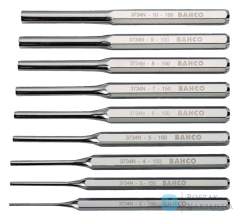Wybijaki 8-kątne Vanadium extra, zestaw 9 sztuk, 2-10 mm BAHCO