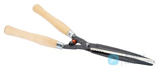 Nożyce do żywopłotów z drewnianymi rękojeściami, ostrze proste ząbkowane 230 mm BAHCO