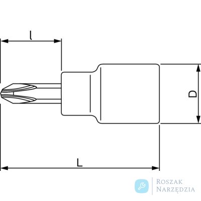 Nasadka trzpieniowa 1/4" do śrub Phillips PH1 BAHCO Nasadka trzpieniowa 1/4" do śrub Phillips PH1 BAHCO