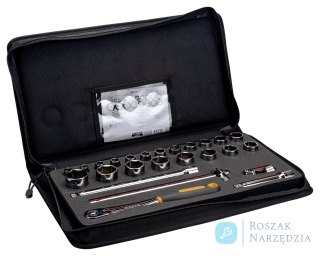 Nasadki 1/2'' Hex 25 elementów w etui materiałowym BAHCO