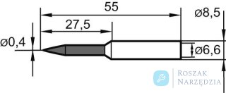 Grot lutownicy, ostry, wydluzony 0832SDLF 0,4mm Ersa