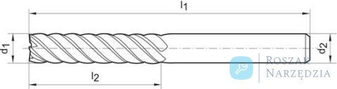 Frez wieloostrzowy, WN,pelnow.FIRE,6-os.8mm b.dlugi,GÜHRING
