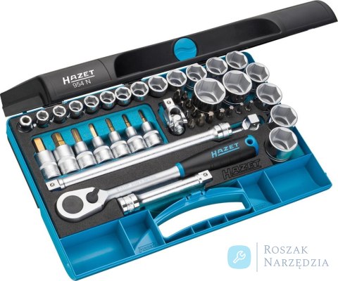 Zestaw nasadek 1/2" 954N, 44-częściowy HAZET