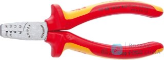 Szczypce  VDE  z rękojeścią z tworzywa sztucznego mm 0,25-2,5 mm do zagniatania tulejek kablowych KNIPEX