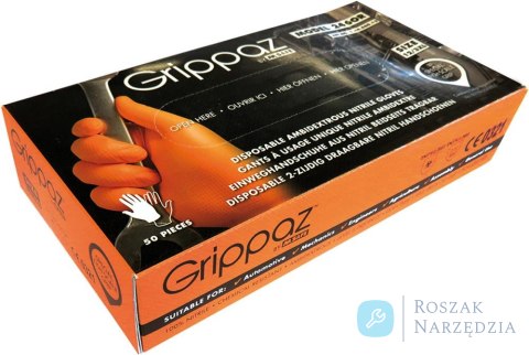 Rękawice Grippaz, rozmiar M, pomarańczowe (opak. 50 sztuk) Rękawice Grippaz, rozmiar M, pomarańczowe (opak. 50 sztuk)