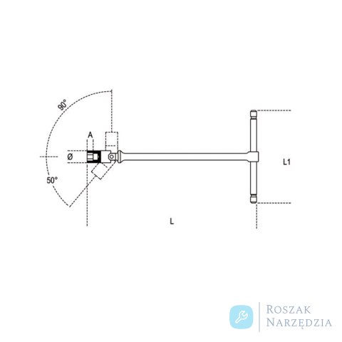 Klucz nasadowy typu T 6-kątny 22 mm z przegubem, 952 Beta