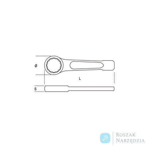 Klucz oczkowy jednostronny do pobijania 125 mm, 78 Beta Klucz oczkowy jednostronny do pobijania 125 mm, 78 Beta