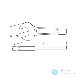 Klucz płaski jednostronny do pobijania 24 mm, 58 Beta