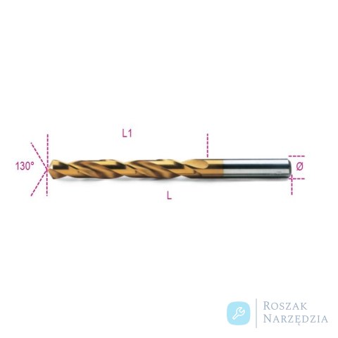 Wiertło kręte cylindryczne szlifowane tytanowane HSS-TiN 11,00 mm DIN338, 414 Beta