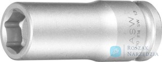 Udarowa koncowka wymiennaklucza nasadowego, dluga,z magnesem ze sprezyna 3/8"13mm ASW