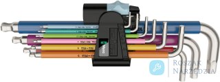 Zestaw kluczy trzpieniowych, kątowych Multicolor, nierdzewnych 9-częściowy Wera