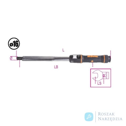 Klucz dynamometryczny 20-100Nm, z trzpieniem 16 mm, 668N/10 Beta