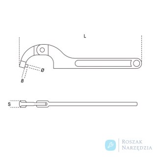 Klucz hakowy przegubowy 50-80 mm z okrągłym bolcem 5 mm, 99ST Beta
