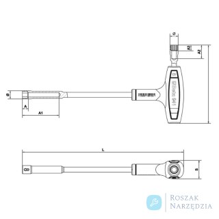 Klucz nasadowy 6-kątny kątowy dwustronny 11 mm, 941 Beta