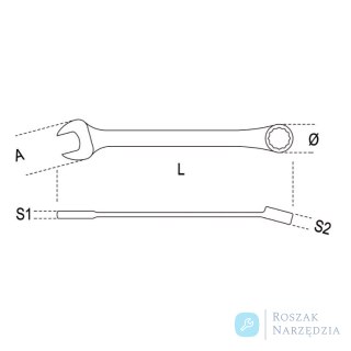 Klucz płasko-oczkowy 10x10 mm z przegubem, 142SN Beta