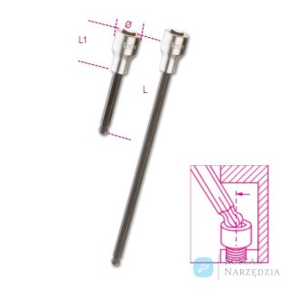 Nasadka trzpieniowa 1/2" imbusowa z kulk膮 7 mm, 920BP Beta